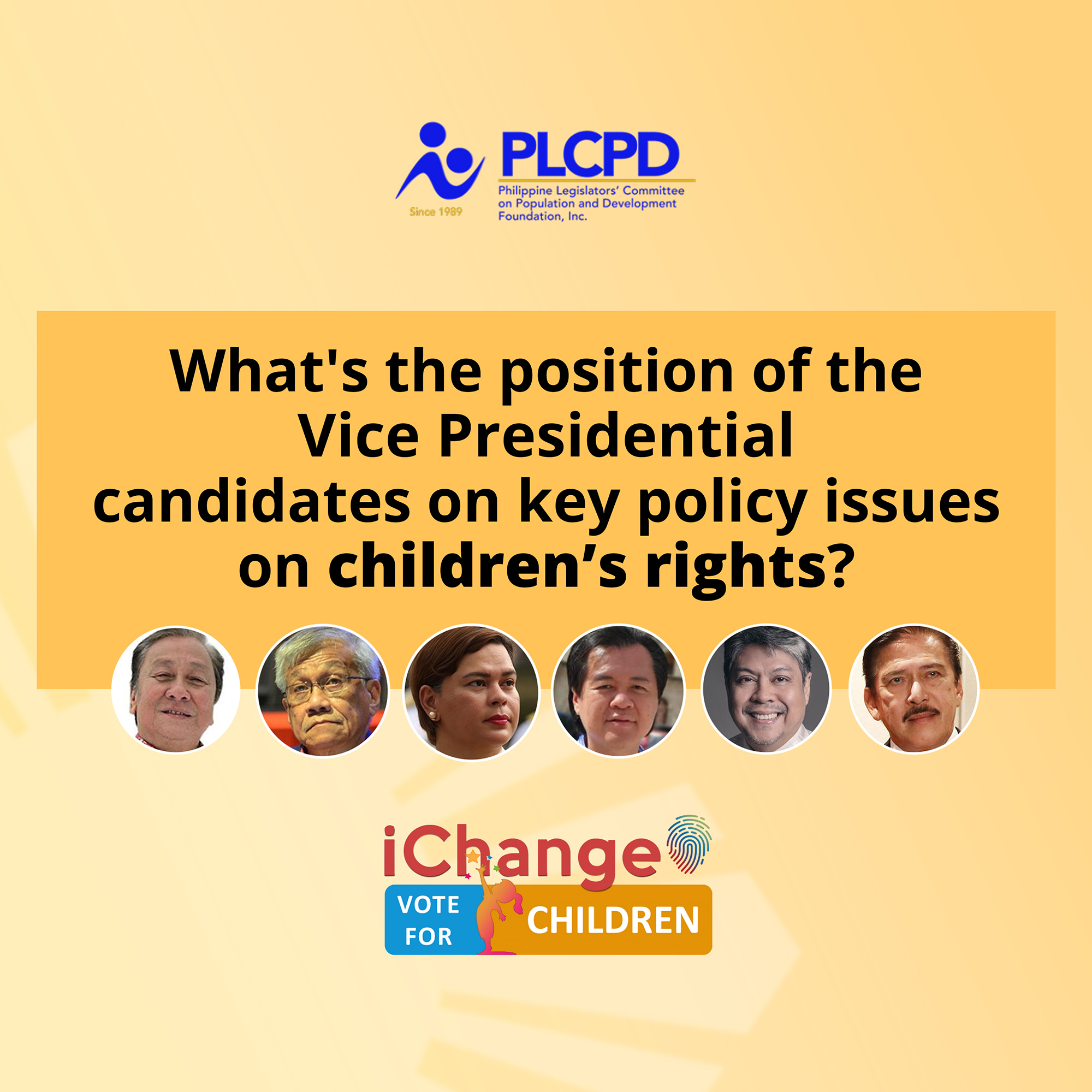 Vice Presidential candidates on key policy issues on children’s rights